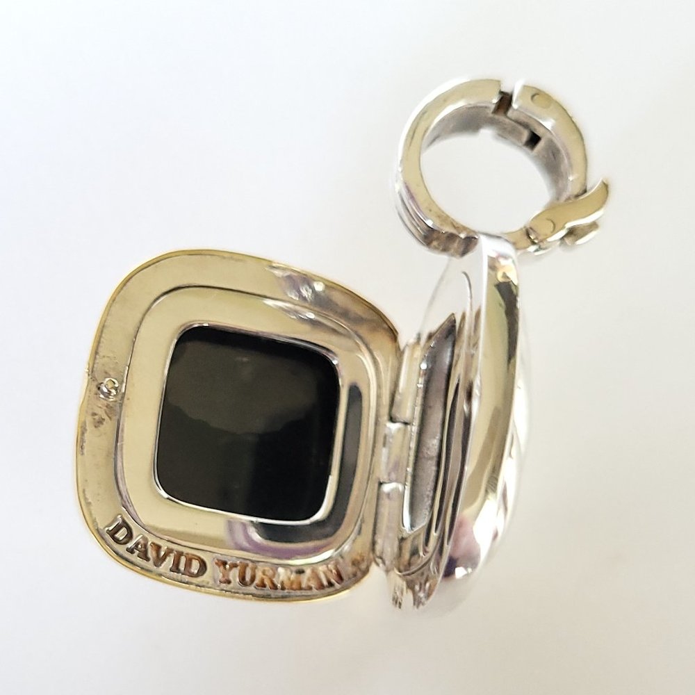 COPY - David Yurman Two Tone Cable Square Locket Pendant 925 & 18K - Picture 3 of 5
